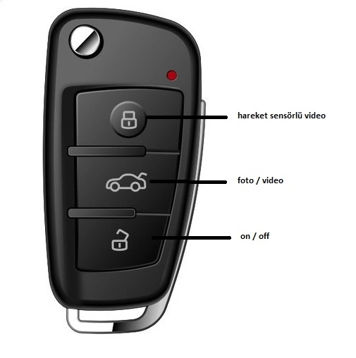 Full Hd  Gece Görüşlü Anahtarlık Gizli Kamera