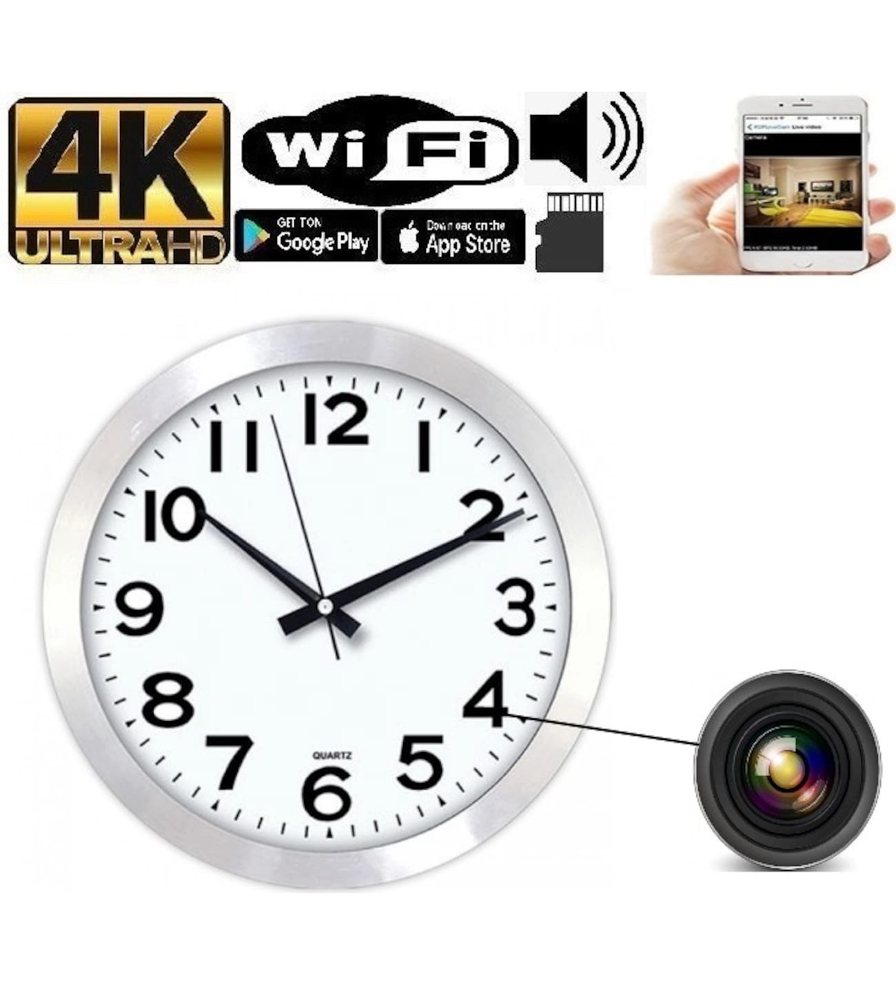 İp Duvar Saati Gizli Kamera