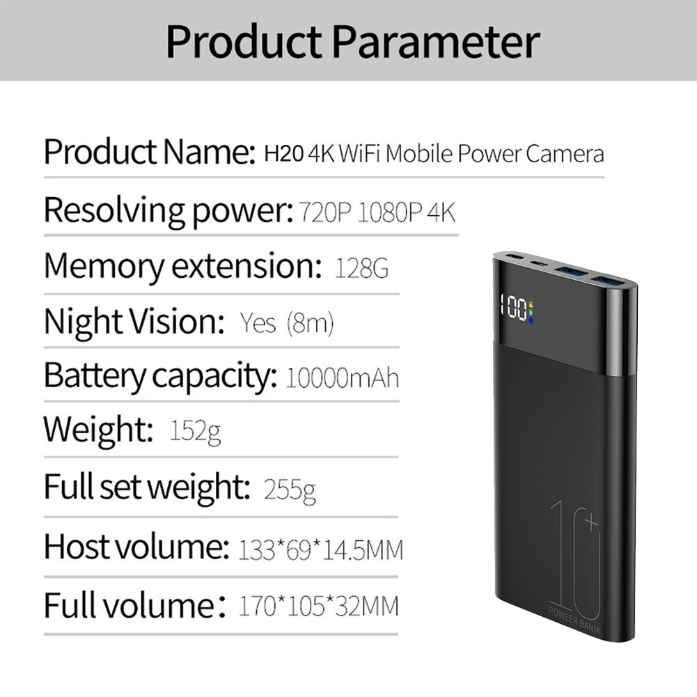 Yeni Model PowerBank Wifi Full HD Gece Görüşlü Gizli Kamera
